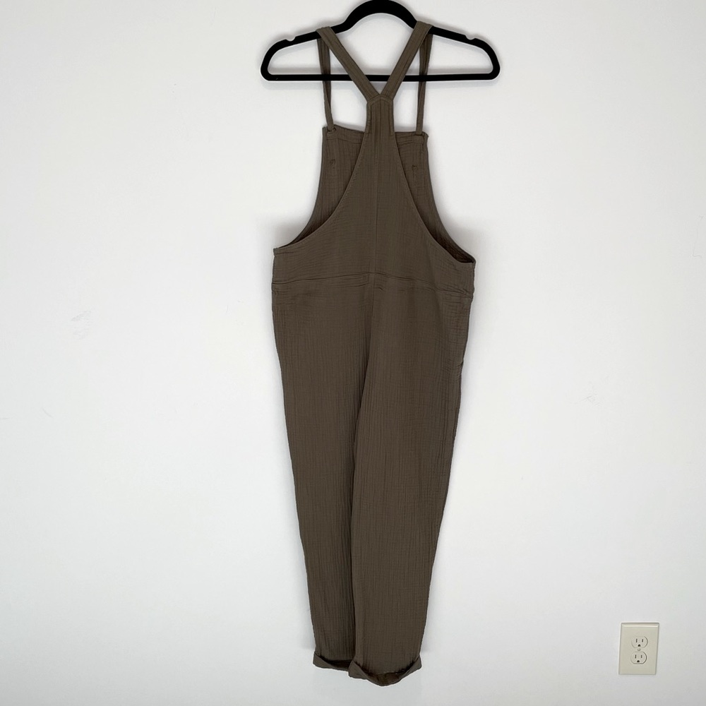 Aerie linen lightweight olive green overalls small